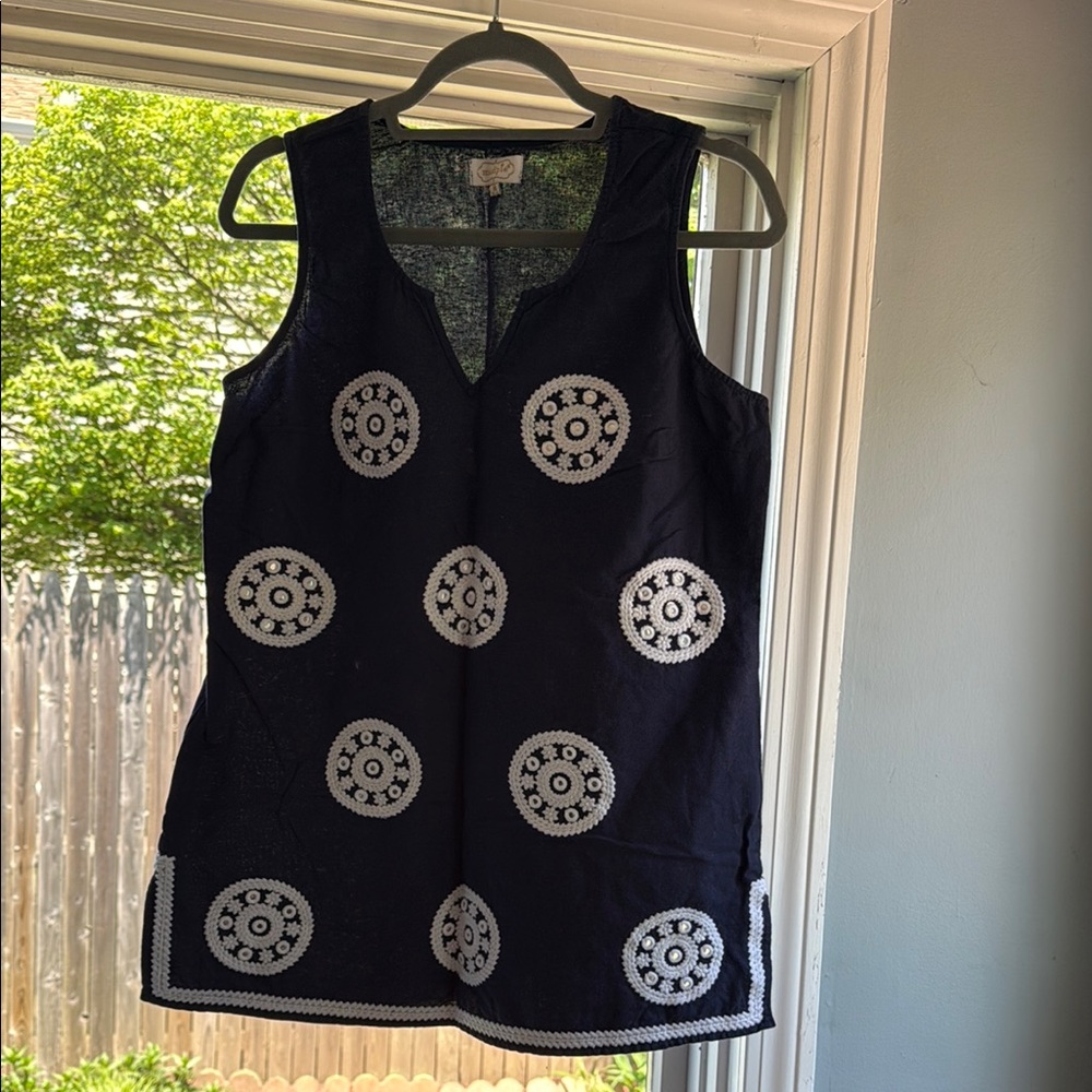 Navy and White Beach Cover Up
